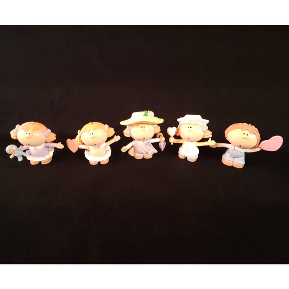 Vintage Bumpkins Lot 5 Girl & Boy 2.5" Toy Figure Fabrizio George Good 1985 PVC - Picture 1 of 10